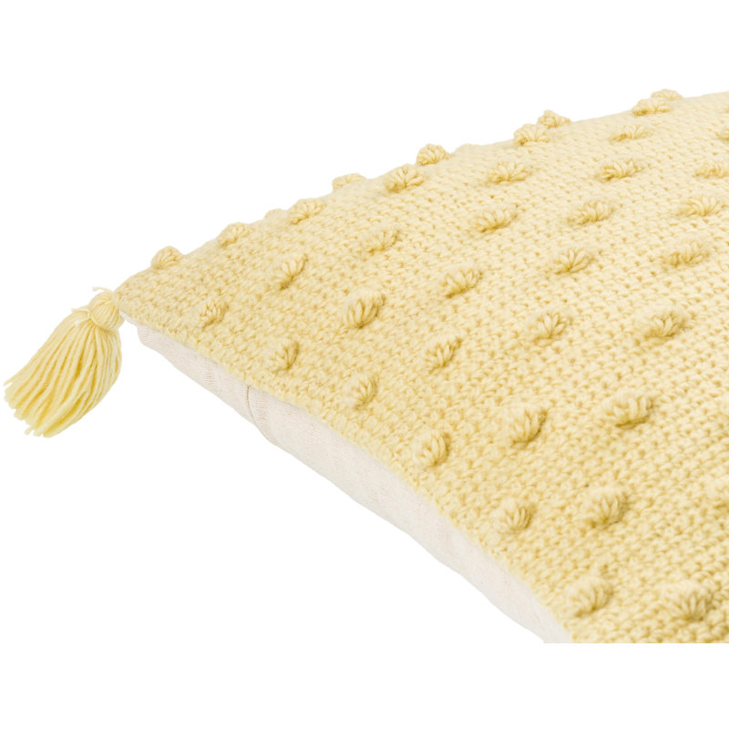 Coussin Makrome, Jaune, H 22 po x l 22 po