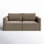 Causeuse modulaire en velours à accoudoirs arrondis 74 po Deirdre-513645642