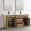Meuble-lavabo double 61 po avec plateau en quartz Marashio