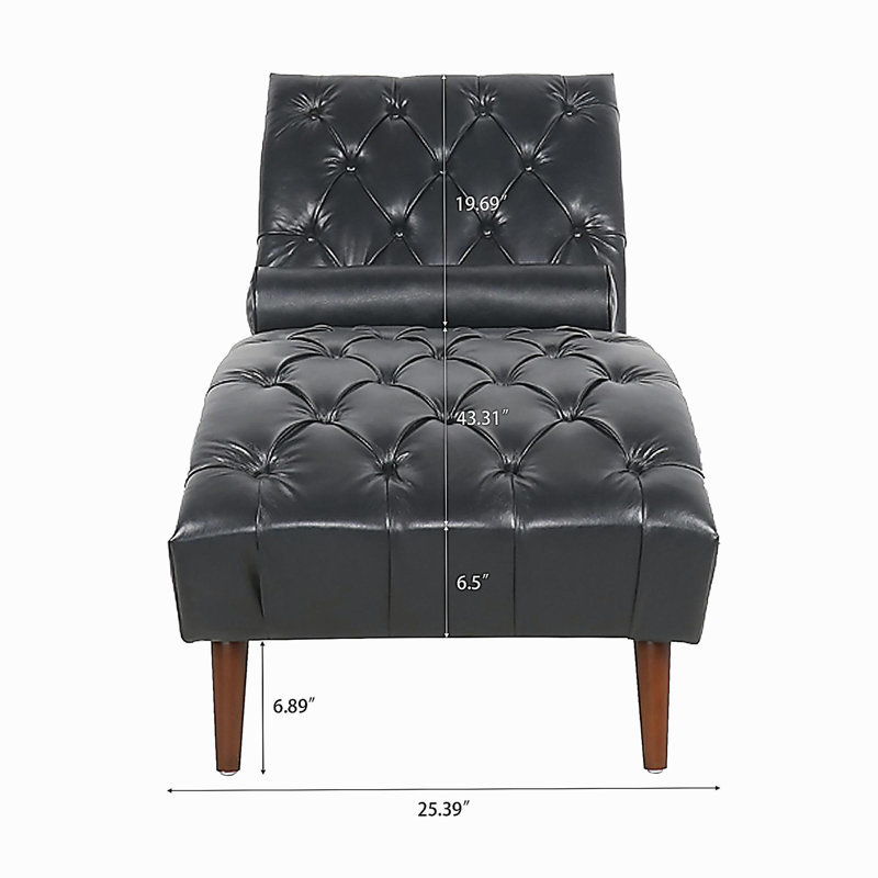 Chaise longue rembourrée, Noir