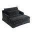 Canapé-lit en chenille, canapé Cama de 59,5 pouces, canapé-lit, canapé causeuse, canapé décontracté avec surface texturée et deux coussins, convient au salon, noir-840849160