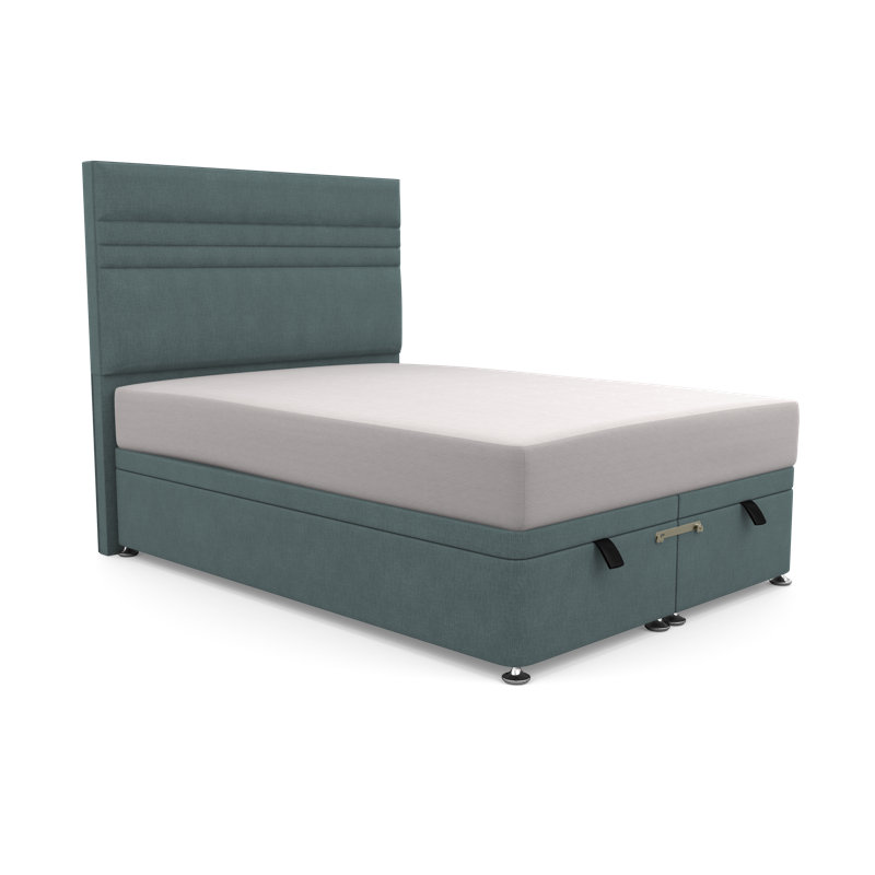 Upholstered Ottoman Storage Bed, Small Single (2'6), Crushed Velvet, Mulberry