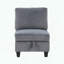 Chaise sans accoudoirs avec rangement caché - Velours côtelé gris foncé-2100135015