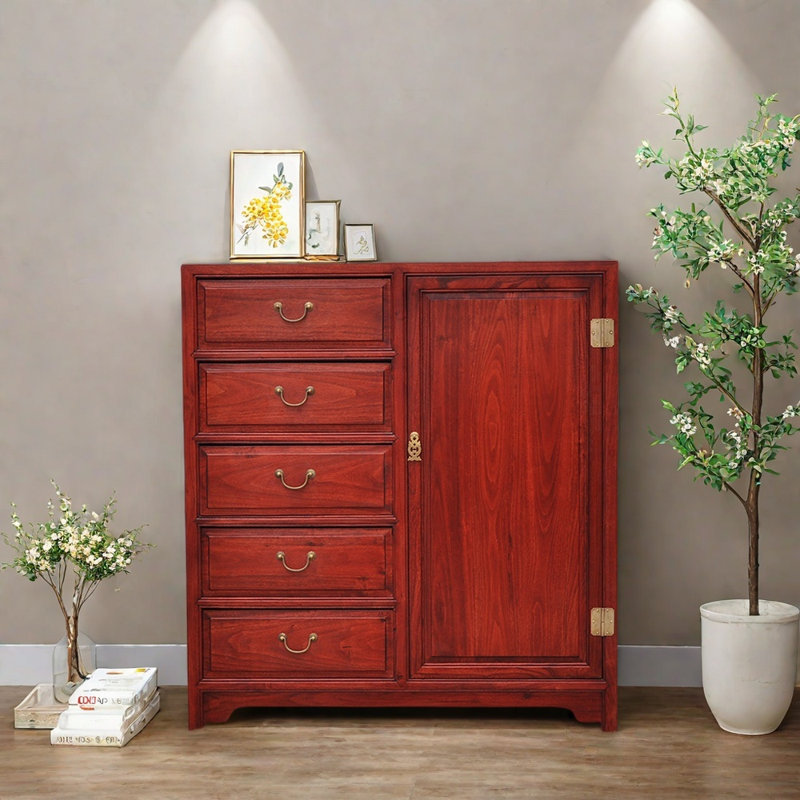 Armoire d'entrée rouge