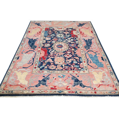 One-of-a-Kind Dark Navy  Modern 5X7 Oriental Area Rug