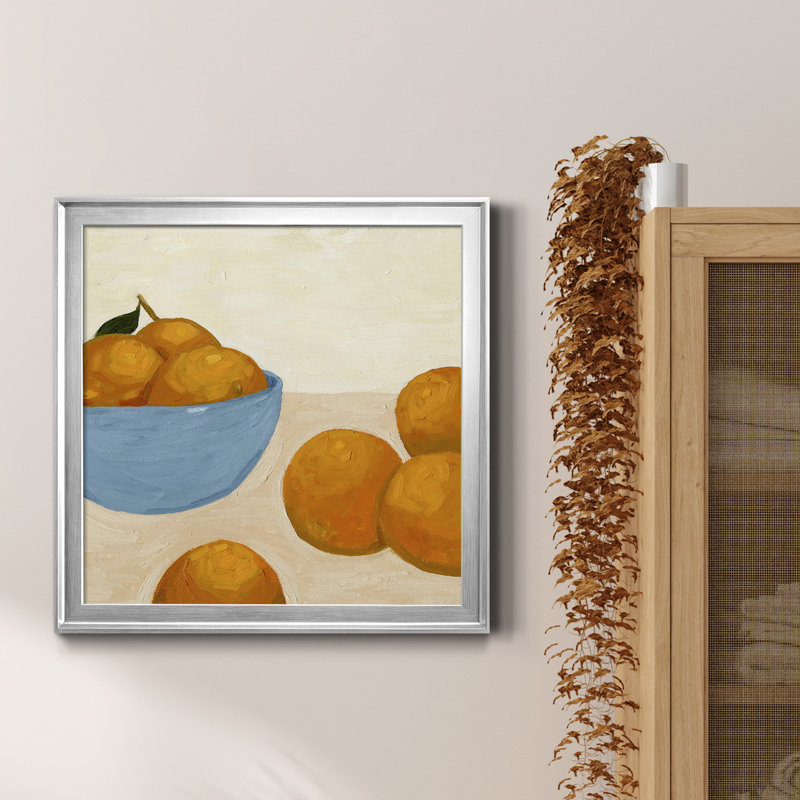 Mandarins I-Premium, toile encadrée - prête à être accrochée, H 30,5 po x l 30,5 po x P 1,5 po, Cadre argenté