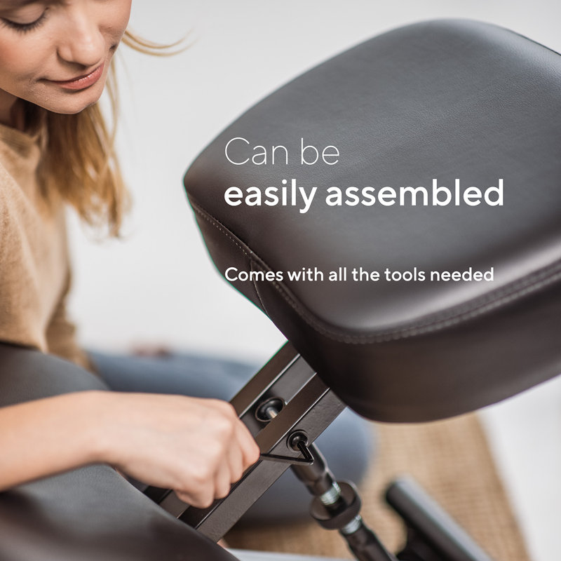Adjustable Height Ergonomic Kneeling Chair with Footrest