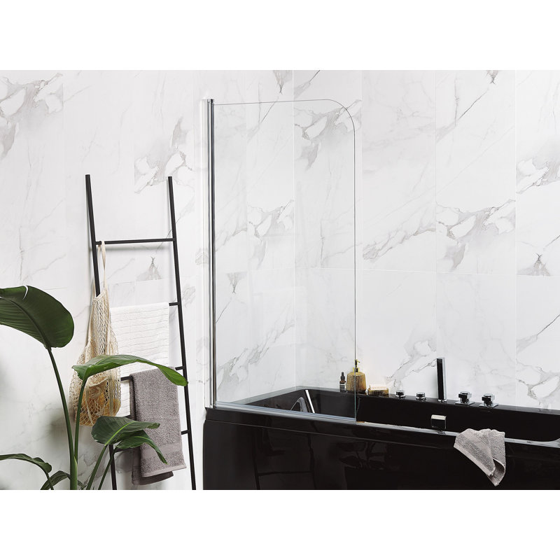 Almada Semi-Frameless Tub Door with Clear Glass, 140cm H x 80cm W