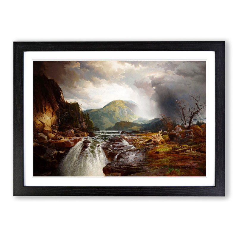The Wilds of Lake Superior by Thomas Moran - Picture Frame Painting, Black, 48cm H x 65cm W x 2cm D