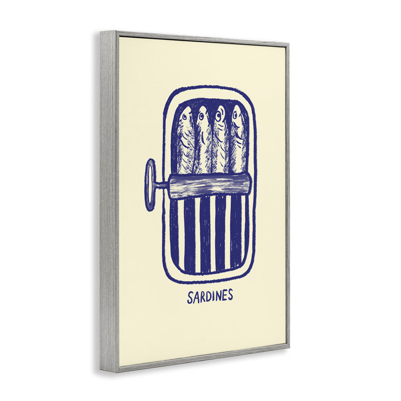 Illustration de sardines en conserve, estampe numérique, design par Florentina Dolci, Estampe numérique Farmhouse
