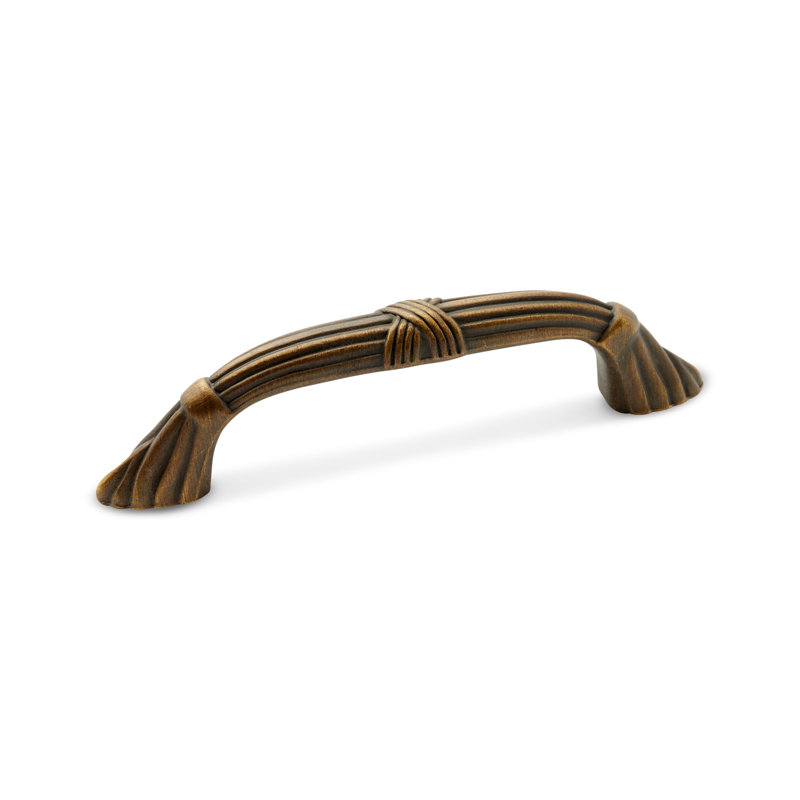 Poignée ornée d'arc avec lignes et croix CP Series, Antique English, 3 1/2"