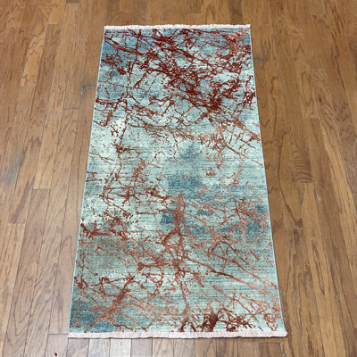 17 Stories Turkish Modern Erased Design Wool & Silk Rug