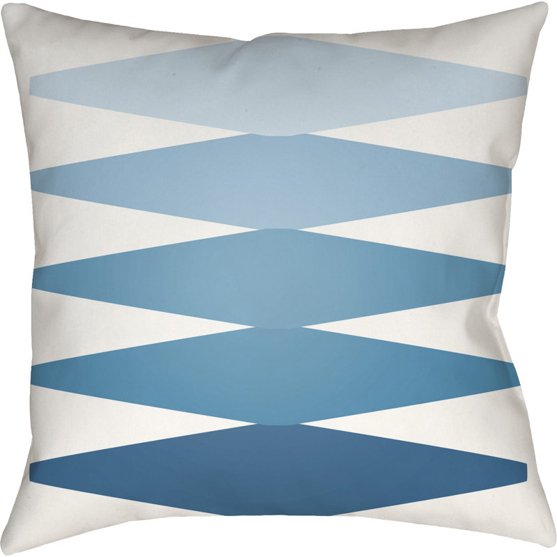 Moderne Outdoor Reversible Throw Pillow, Blue, 22" H  x 22" W x 4" D