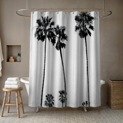 Rideau de douche simple palm trees