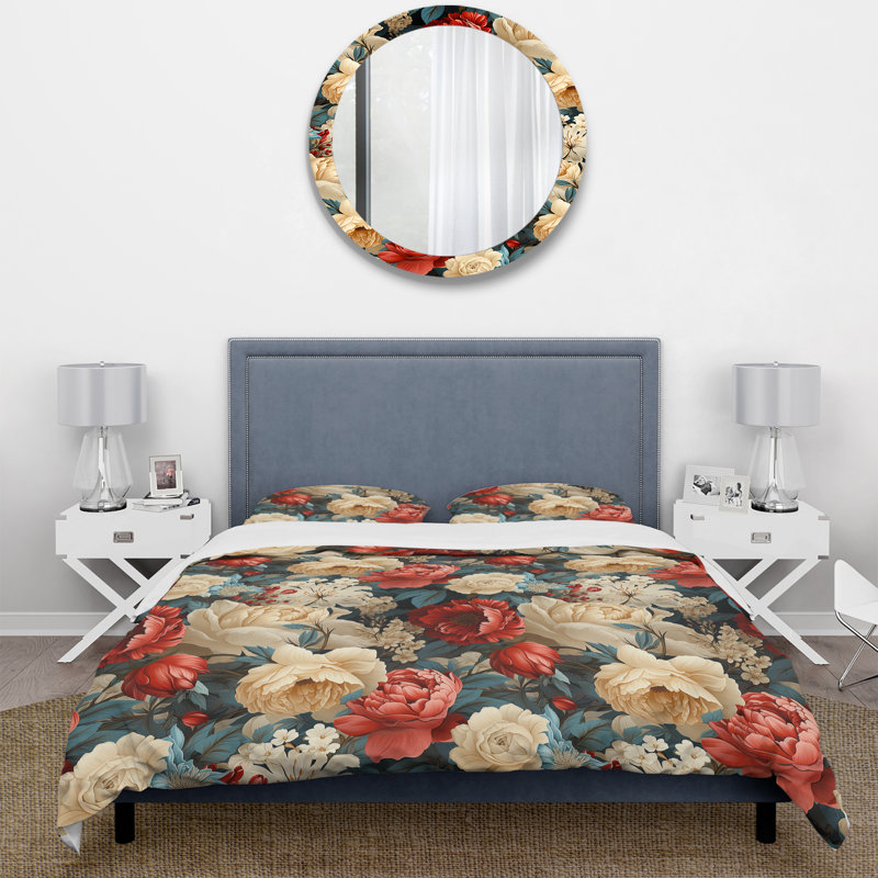 Literie Bendicty, Housse de couette pour grand lit et 2 taies décor