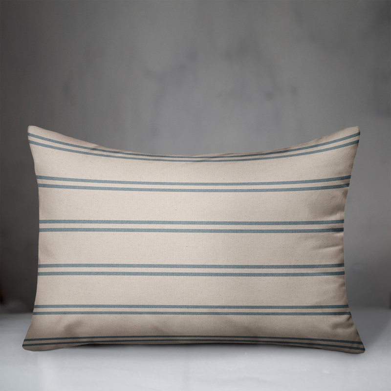 Polyester/Polyester Blend Lumbar Rectangular Pillow Cover & Insert, Blue/Blush