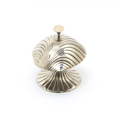 Desk Bell | Decorative Aluminum Desk Bell in Silver Color-4"