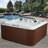 Amplified™ 6-Person 100-Jet Double-Lounger Hot Tub Spa with Bluetooth Stereo, 3 Pumps, LED Lighting, Stainless Steel Heater and Ozonator, Insulated Cover and Steps Included-99471676