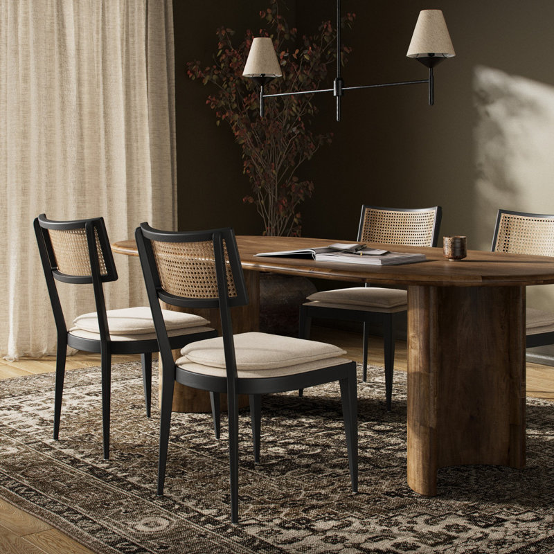 Britt Upholstered Dining Chair, Brushed Ebony