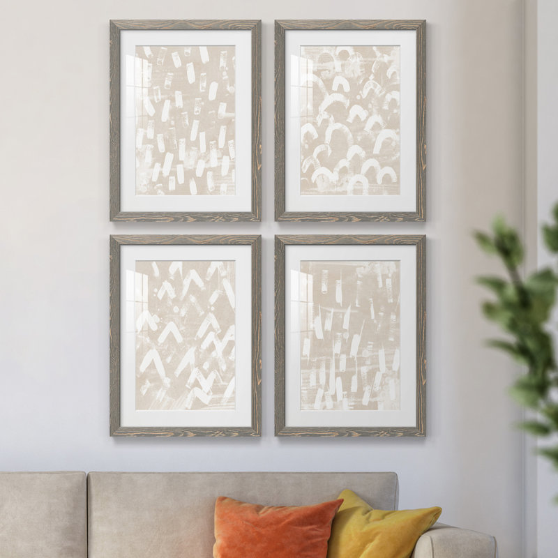 Earth Earth I - ensemble de 4 reproductions de cadres photo, H 20 po x l 68 po x P 1,5 po, Gris