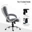 Chaise de bureau avec hauteur de siège réglable et bureau à dossier haut gris et doux, rembourrage épais, ergonomique et support lombaire