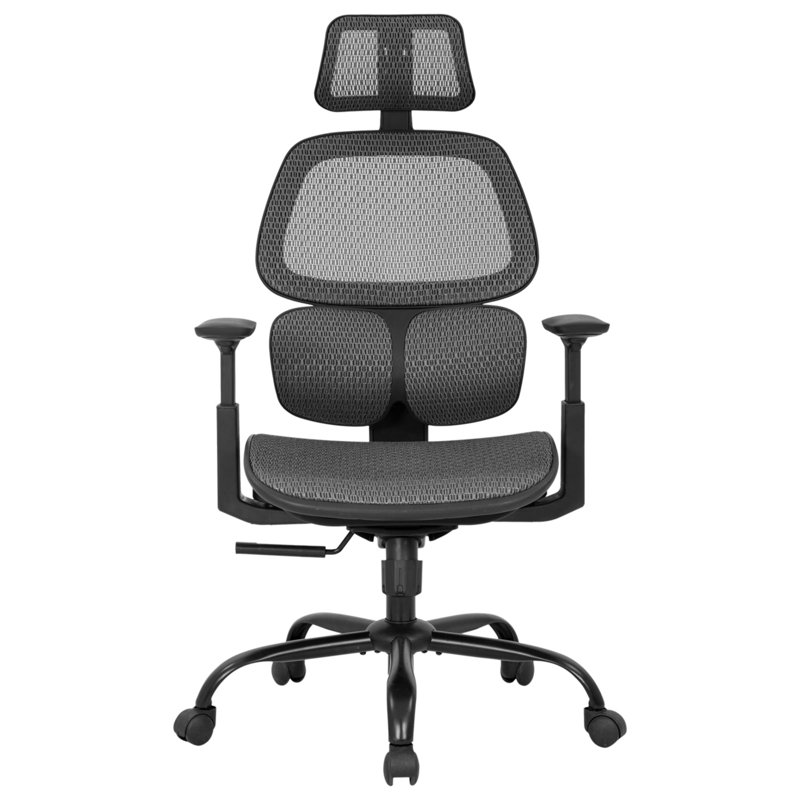 Mesh Task Chair with Headrest, Gray