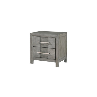Table de chevet contemporaine grise 2 avec poignées élégantes pour la chambre à coucher