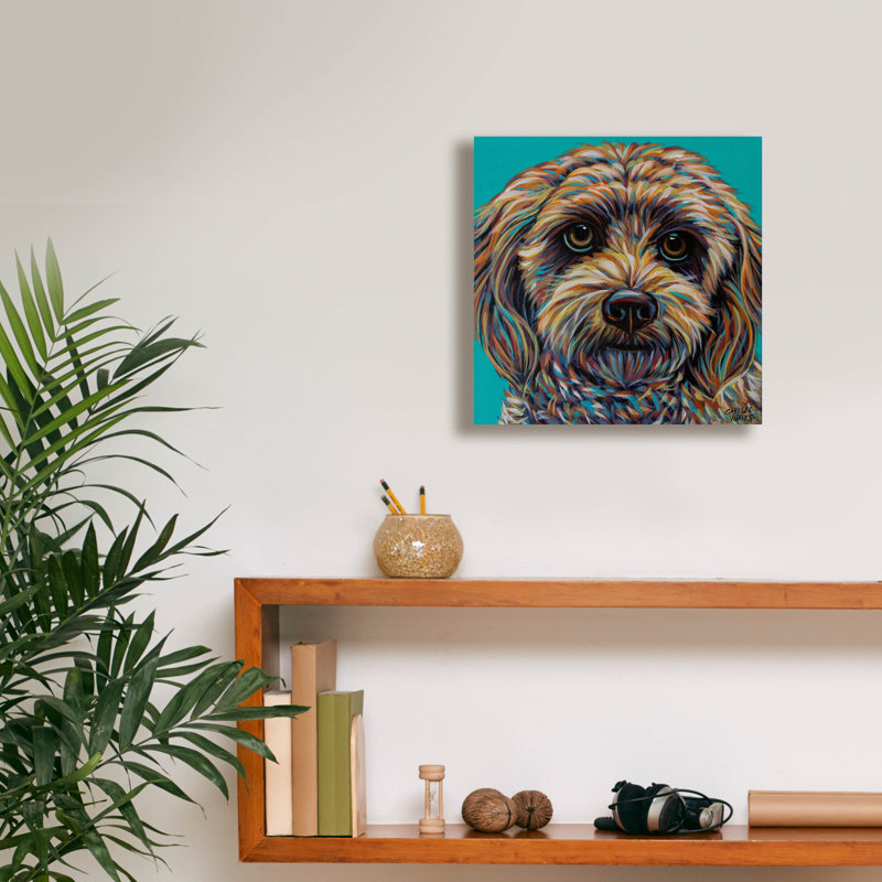 «Blue Doodle Brother 2» par Carolee Vitaletti, H 12 po x l 12 po x P 0,75 po