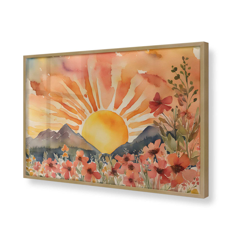 «Blossoms and Sunrise Glow Print», H 12,25 po x l 15,25 po, Or brossé