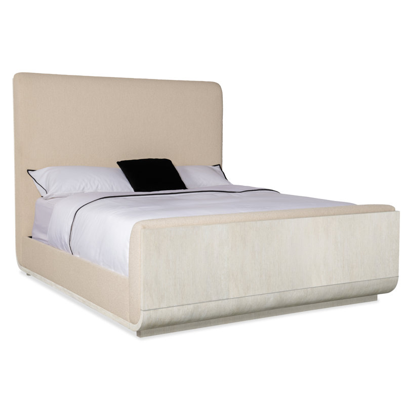 Modern Mood Upholstered Standard Bed, King, Light Wood/Diamond/Inverness Natural