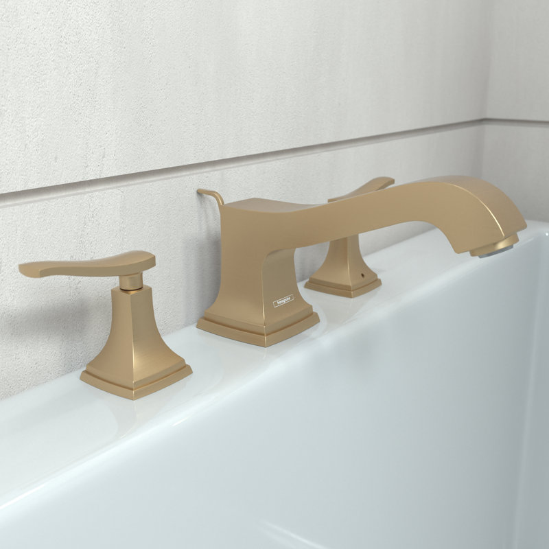 Garniture de baignoire romaine classique à 3 trous Hansgrohe Metropol, Poignée à levier, Bronze brossé