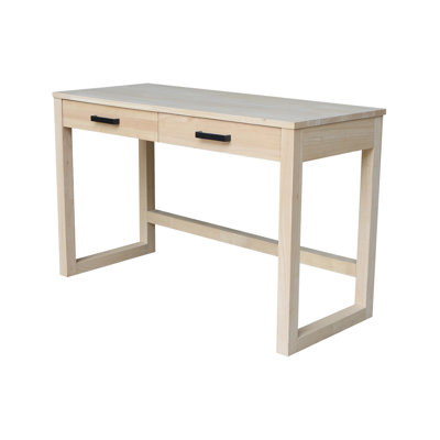 Solid Wood Sled Base Desk with Two Drawers by Latitude Run