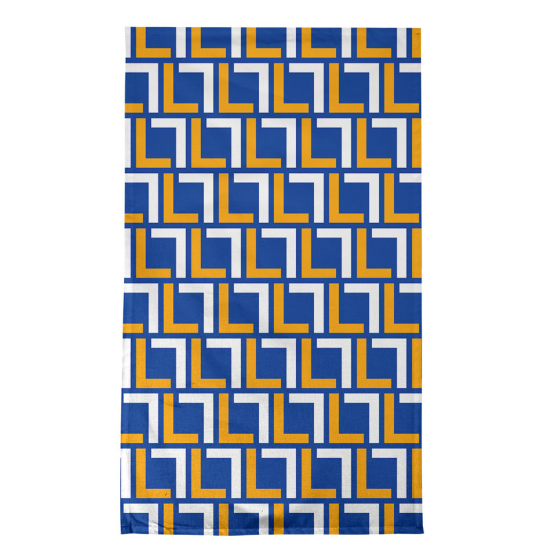 Tea Towel Kitchen Towel, Cotton Blend, Blue/Gold/White