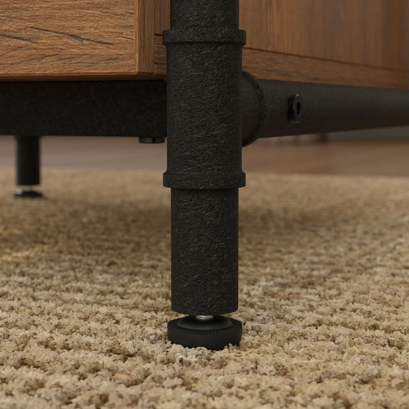 L-Shaped Desk, Brown Finish