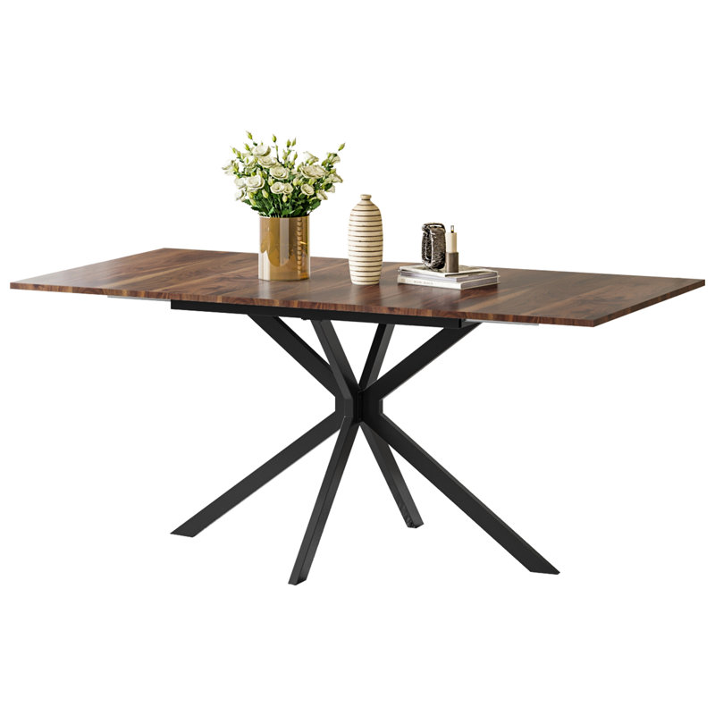6 - Person Drop Leaf Dining Set, Black, Brown
