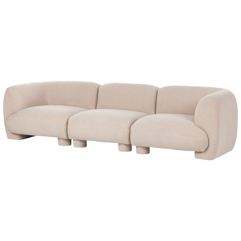 Ceonna 3 Seater Boucle Sofa, Beige Boucle, Beige