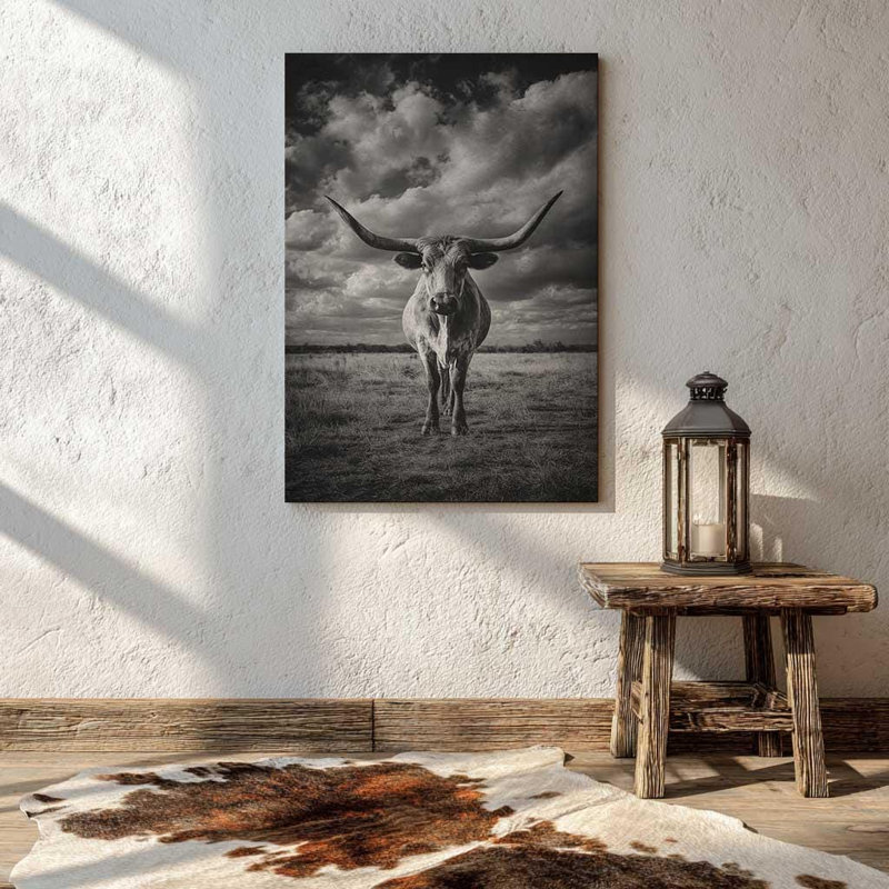 Impression sur toile «Texas Ranch Gate» - décoration murale Lone Star - reproduction de photo Western rustique