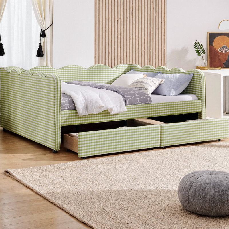 Lit de jour en vichy Cocoon pour grand lit Cocoon, Vert
