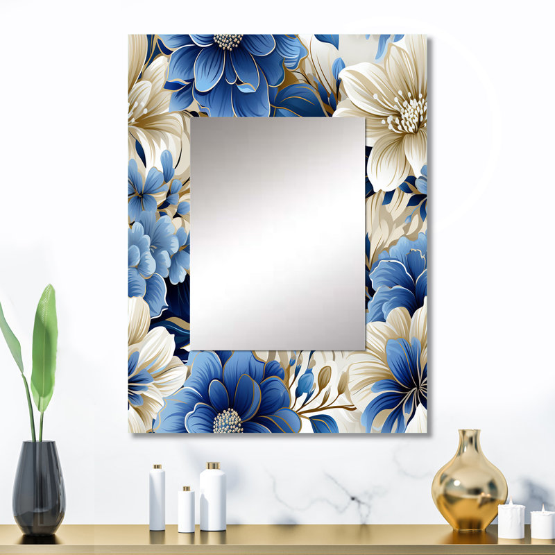 Harmonie de fleurs bleues et blanches de Stillmann, 32 po x 24 po