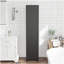 Grande armoire de rangement étroite avec 3 tablettes réglables, une porte et une conception compacte pour les petits espaces dans le salon, la cuisine, la buanderie et la chambre à coucher-250018913