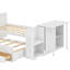 Lit plateforme simple en bois avec bureau et tablette de rangement-338924145