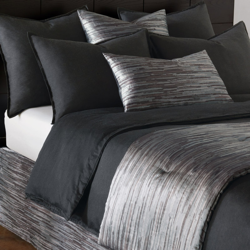 Pierce Duvet Cover, King Duvet Cover, Onyx