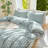 DONEUS 100% Washed Cotton Striped Duvet Cover Set Natural Linen Like Textured Bedding Set 3 Pieces with Zipper Closure-121384192-121384194