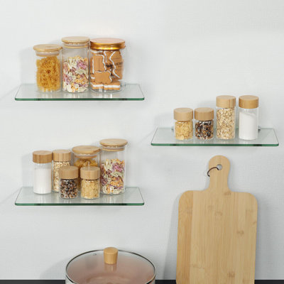 Jernej 3 Piece Glass Floating Shelf