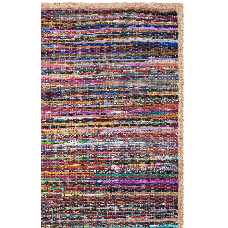 Naveen Hand Woven Cotton And Jute Abstract Rug, Rectangle 3' x 5'