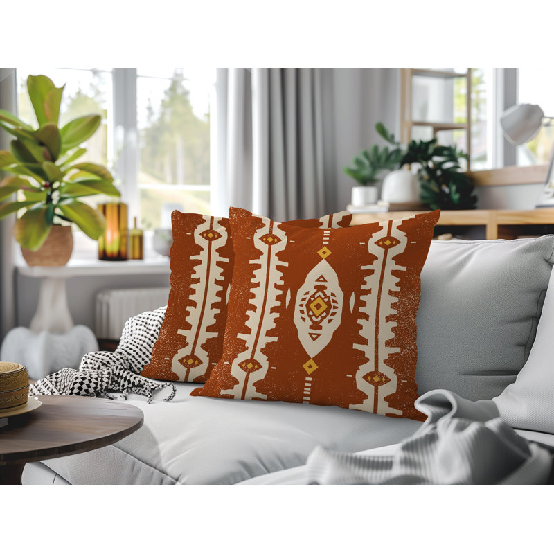 Oreiller réversible intérieur / extérieur Tallu, Orange brûlé, 20 x 20