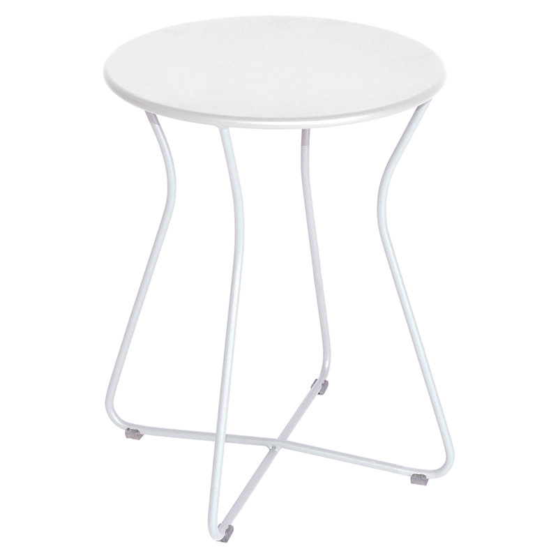 Cocotte Outdoor Round Side Table, Cotton White