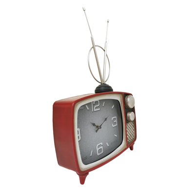 Horloge de table télé rouge classique