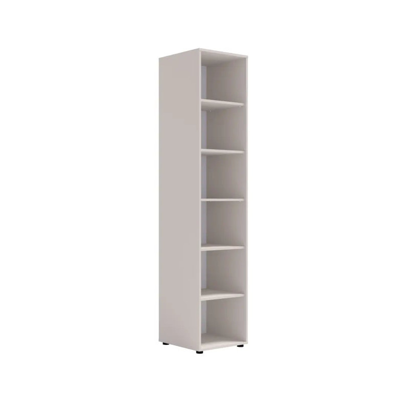 Sunde 08 Bookcase 45cm - Cashmere, Elegant Five-Shelf Tall Bookcase, Cashmere
