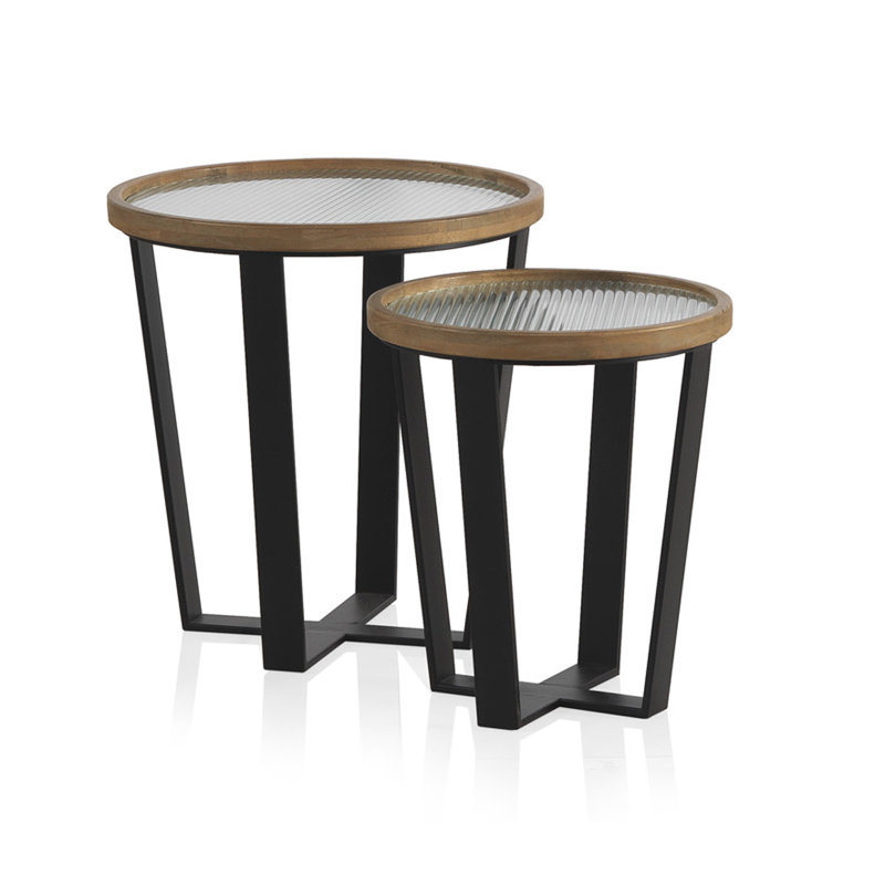 Coss Tray Top Cross Legs Nesting Tables